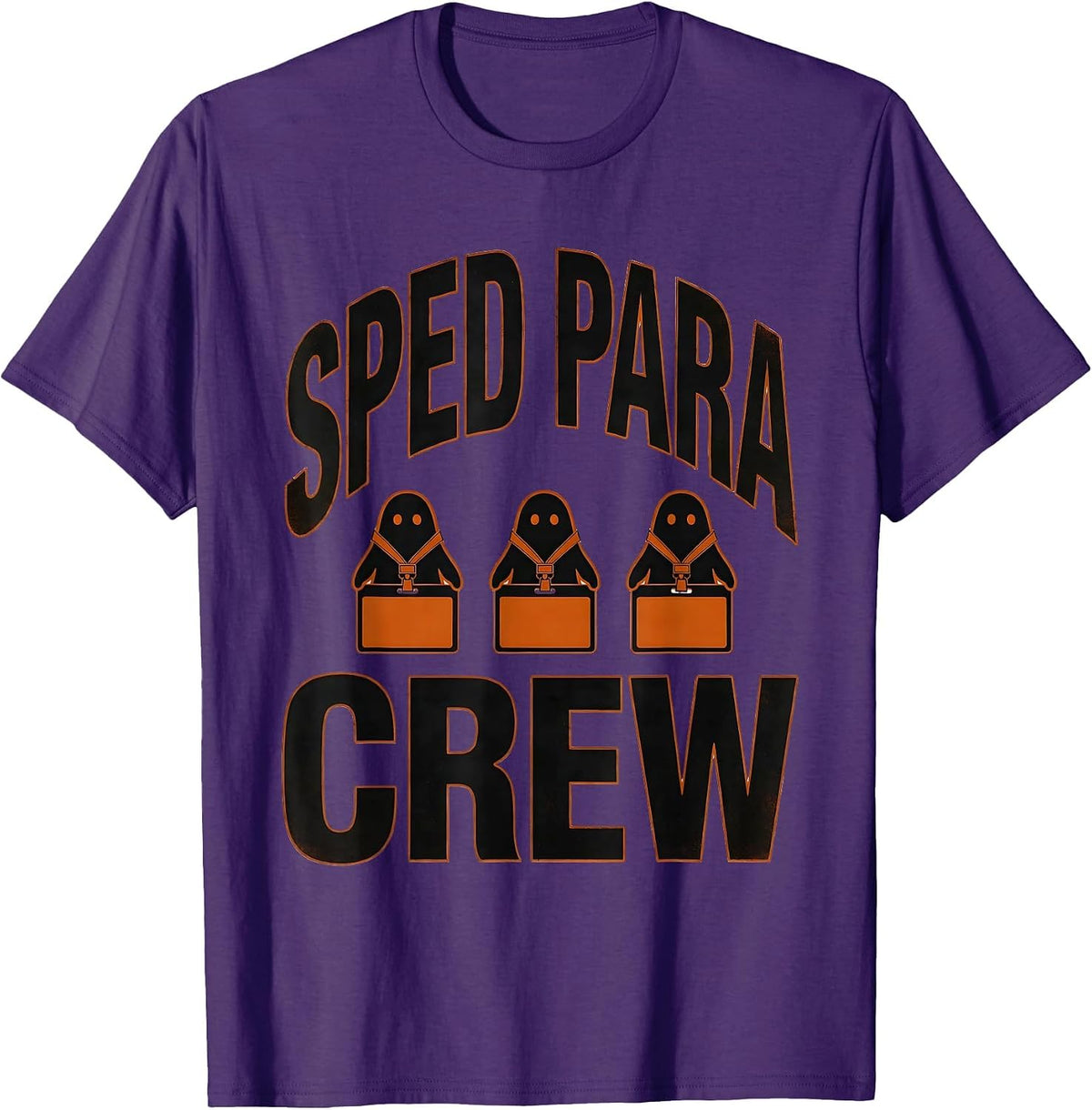 Men's SPED Para Crew Para Normal Activities Ghost Halloween T-Shirt - Purple