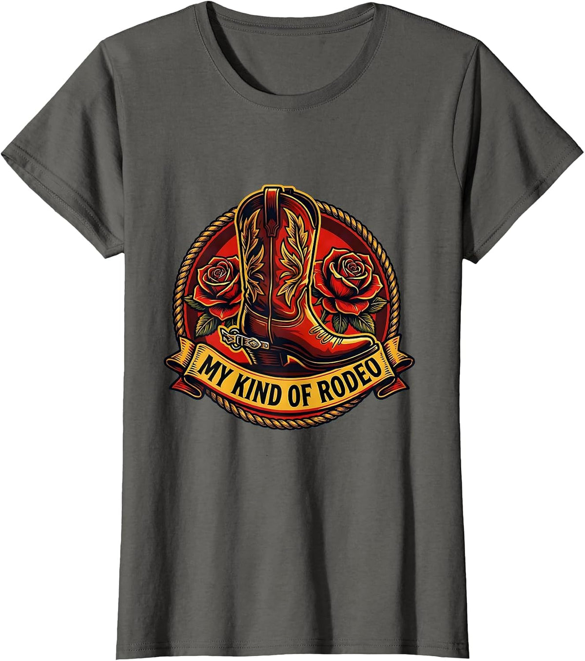 Women's My Kind of Rodeo Save a Horse Ride a Cowboy T-Shirt - Asphalt Grey