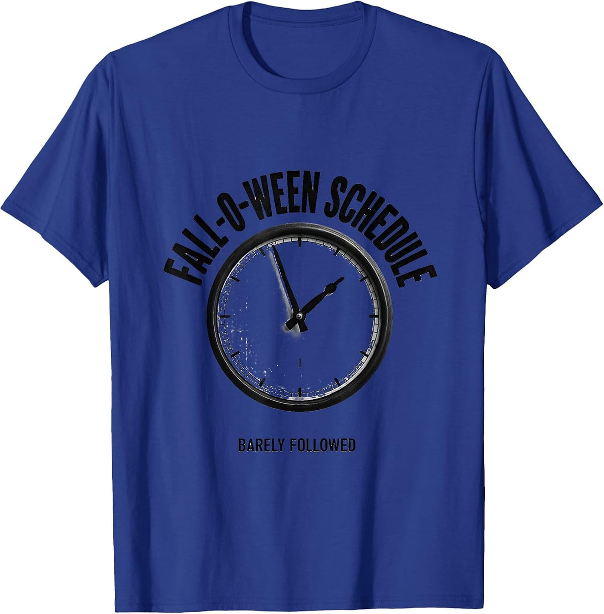 Fall-O-Ween Schedule, Barely Followed Funny Teacher T-Shirt - Royal Blue