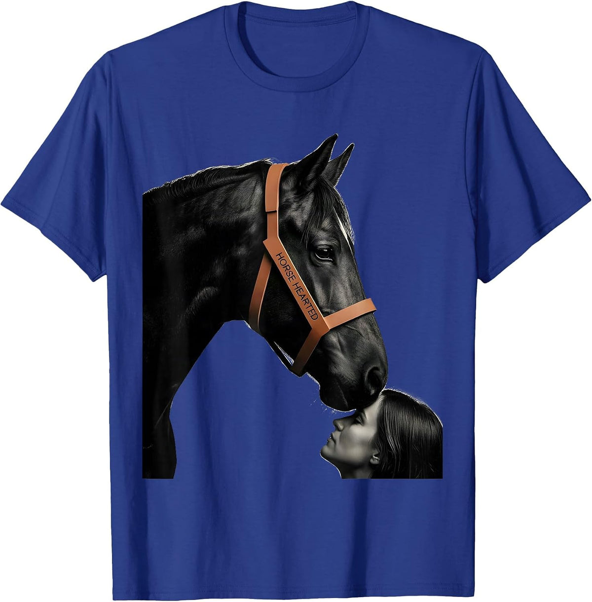 Horse Hearted Minimalist Horse Lover Girl Humor T-Shirt - Royal Blue