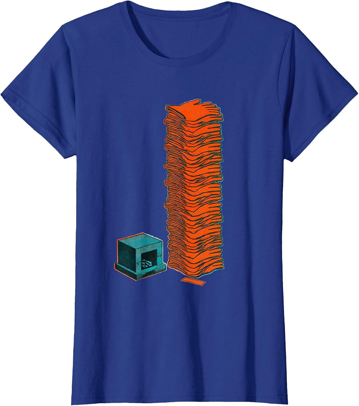 Women's Glowing Forge Stacked Gloves Blacksmith Humor Gift T-Shirt - Royal Blue