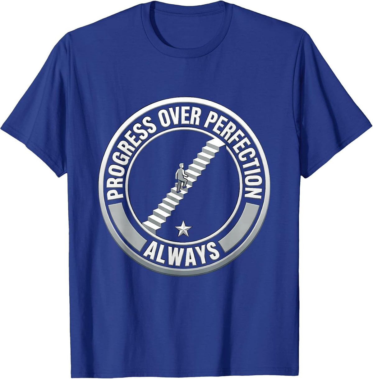 Progress Over Perfection Special Education Design T-Shirt - Royal Blue
