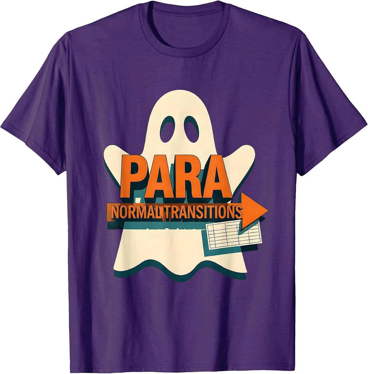 Para Normal Transitions Ghost Paraeducator Halloween SpEd T-Shirt - Purple