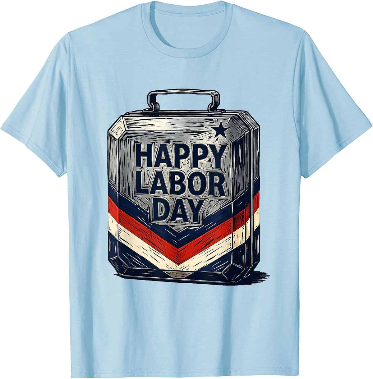 Men's Happy Labor Day Patriotic Union Pride Worker Solidarity T-Shirt - Baby Blue