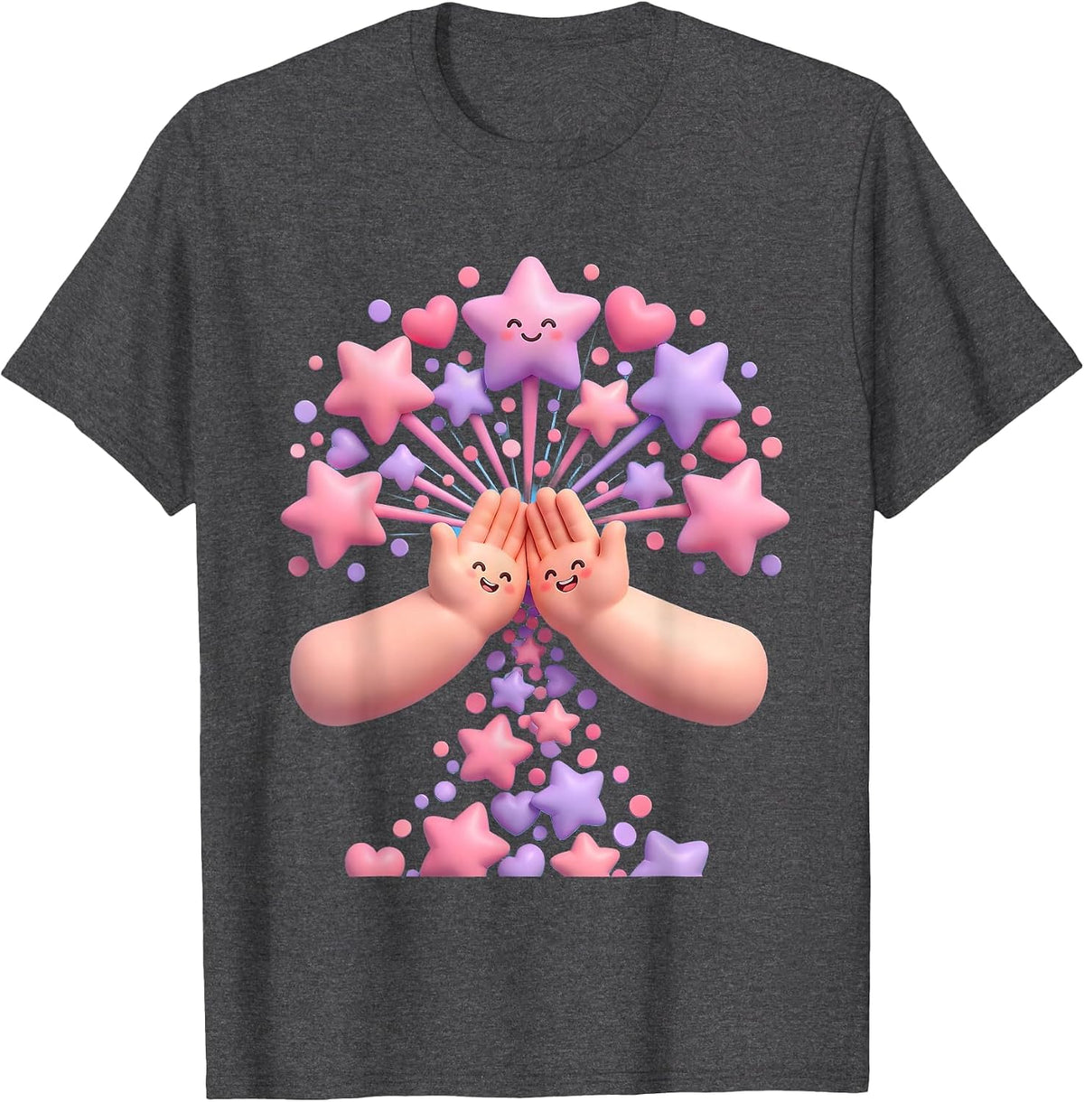 Sped Teacher High Five Celebration Graphic T-Shirt - Dark Heather Grey
