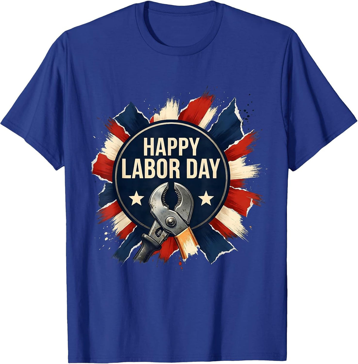 Men's Happy Labor Day Patriotic Union Worker Pride Custom Style T-Shirt - Royal Blue