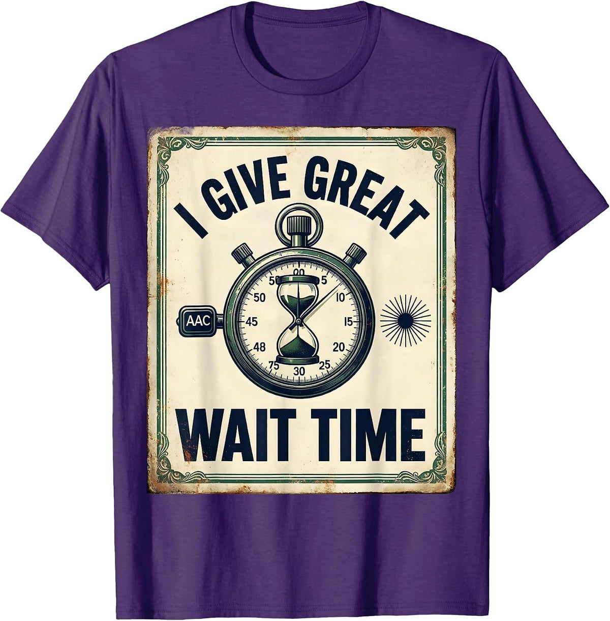 I Give Great Wait Time Vintage Speech Therapy SLP Teacher T-Shirt - Purple
