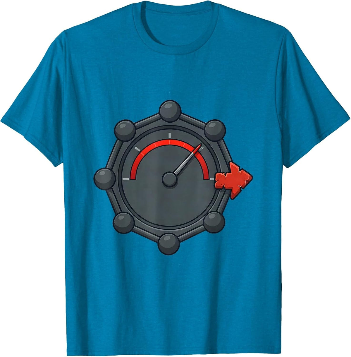 Pressure Gauge Molecular Ring Editorial Conceptual Science T-Shirt - Sapphire Blue