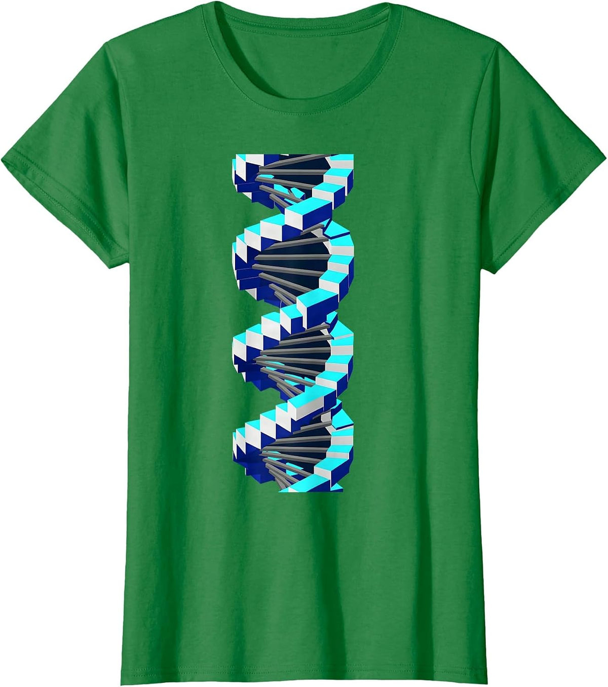 Women's DNA Double Helix Infinity Science Teacher Design T-Shirt - Kelly Green