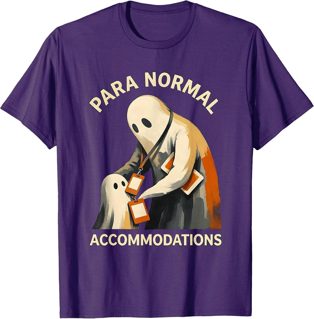 Men's Para Normal Accommodations Sped Teacher Ghost Halloween T-Shirt - Purple