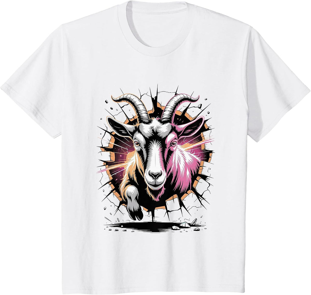 Graffiti Wall Art Goat Goats T-Shirt - White