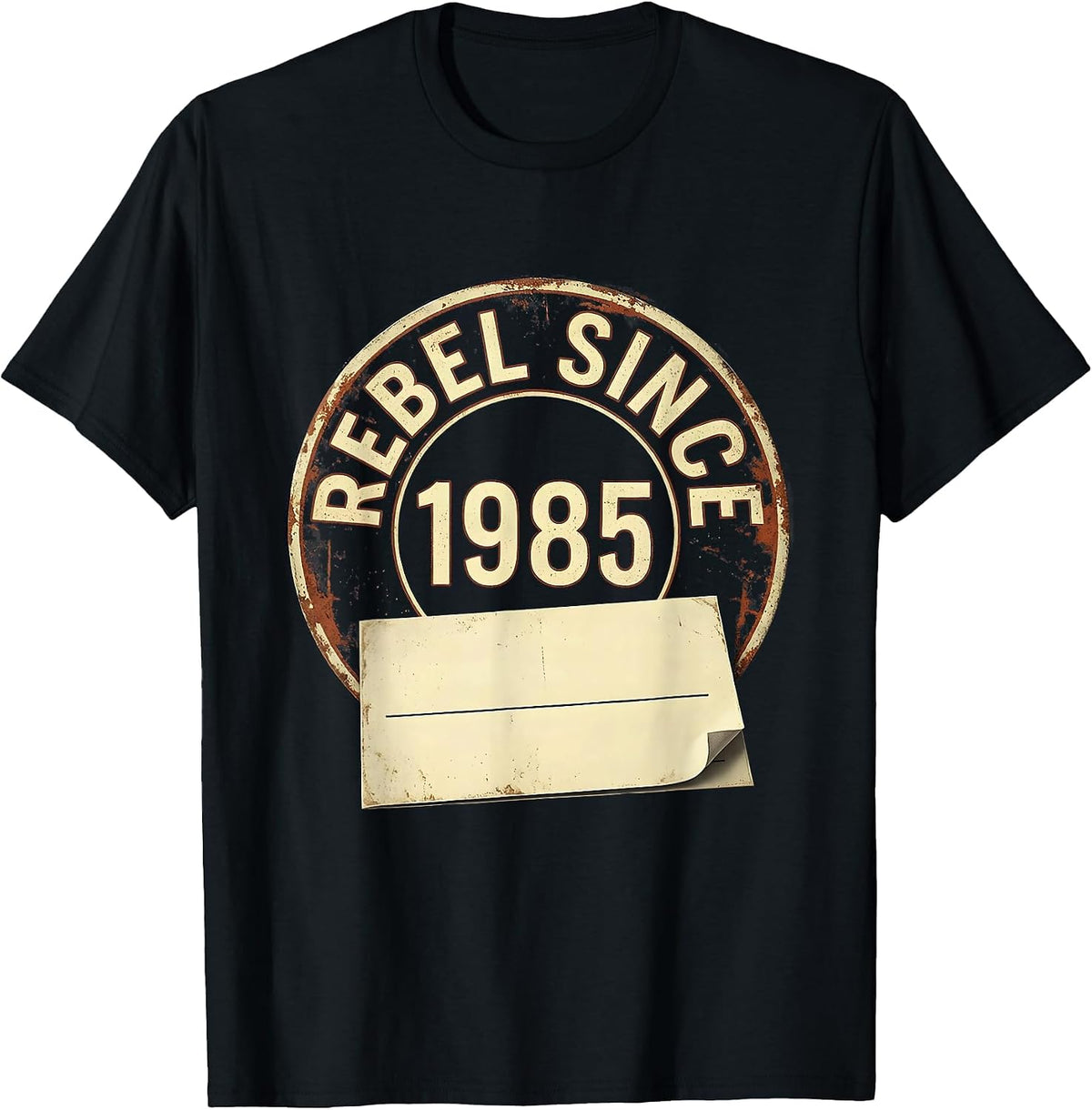 Men's Rebel Since 1985 Vintage Humor Retro Nonconformist T-Shirt - Black