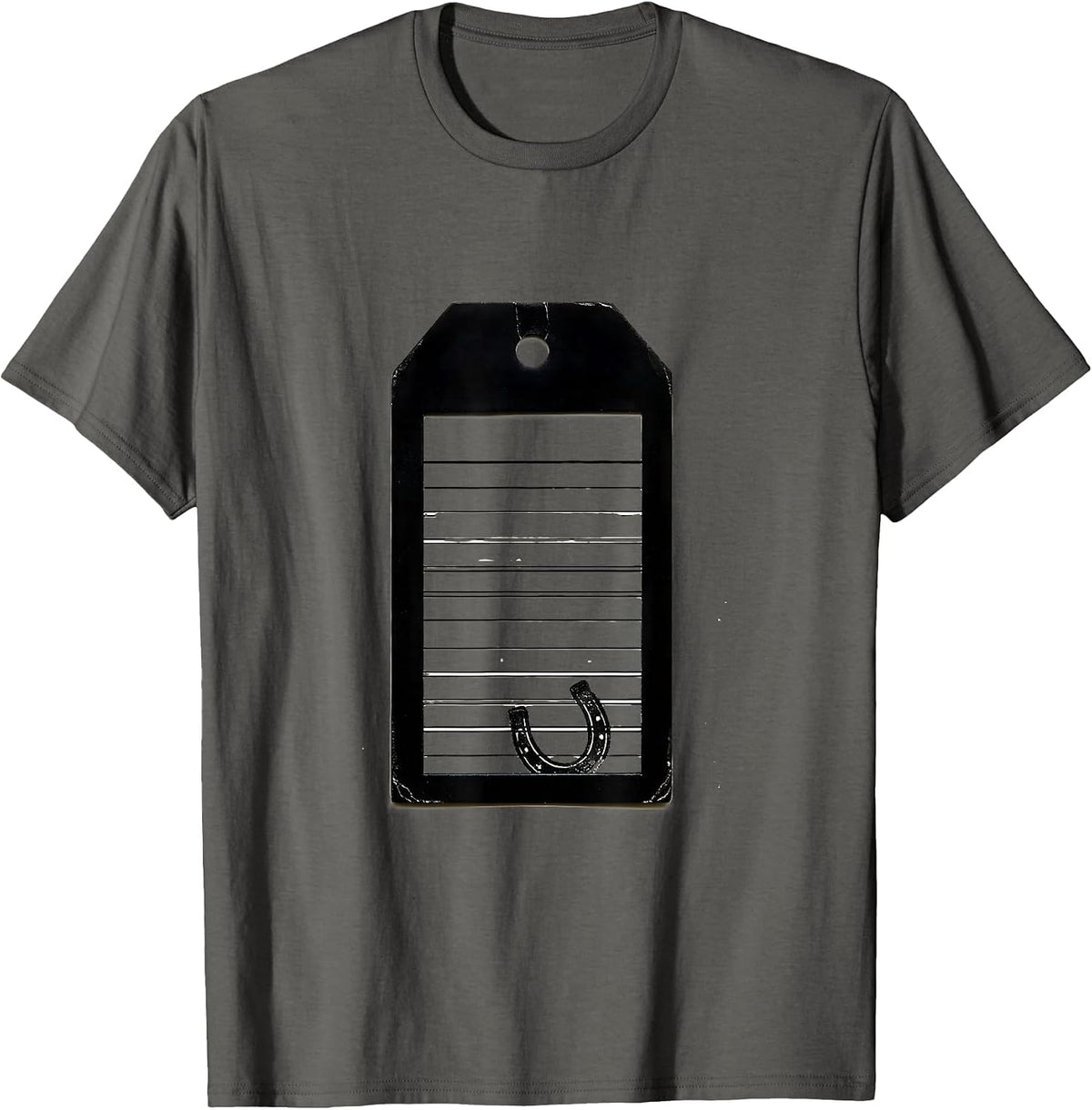 Horse Lover Hang Tag Western Cowgirl Rustic Keepsake T-Shirt - Asphalt Grey