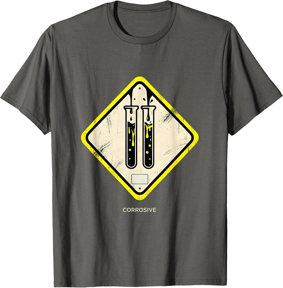 Men's Corrosive Science Nerd Lab Humor Teacher Gift T-Shirt - Asphalt Grey