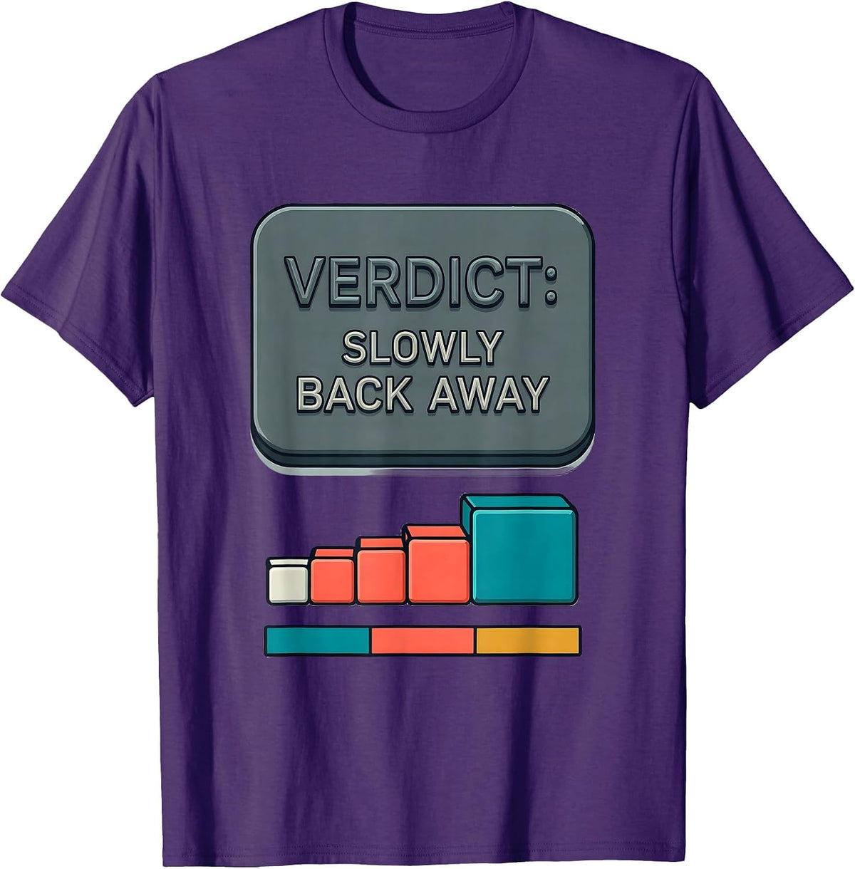Men's Verdict: Slowly Back Away Funny Periodic Table Science T-Shirt - Purple