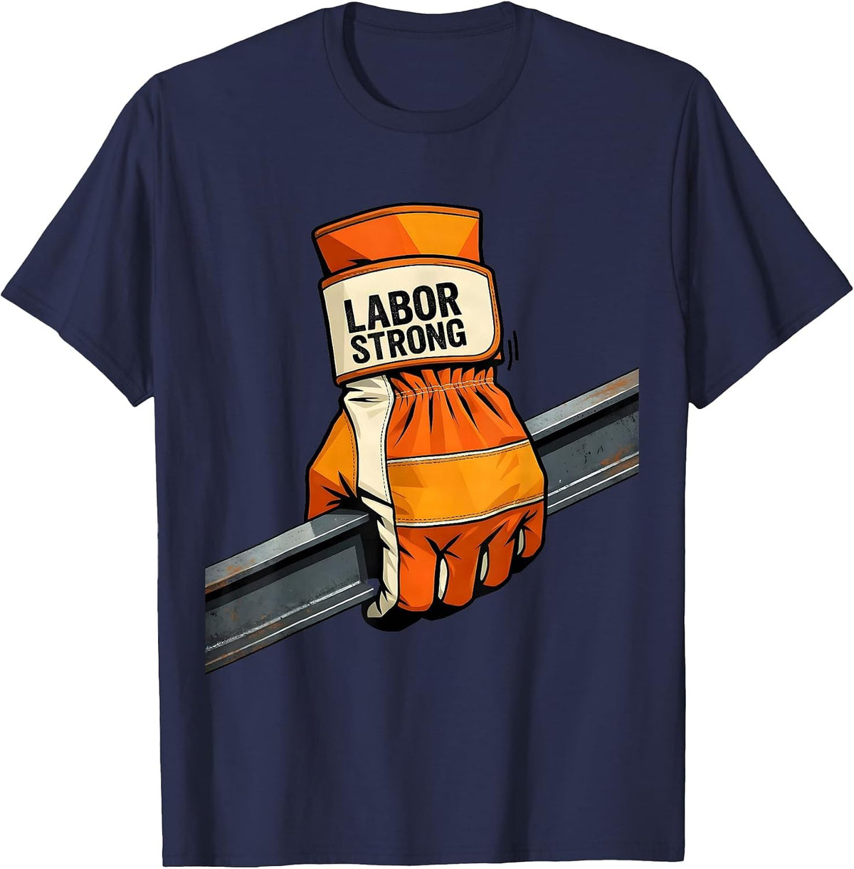 Labor Strong Union Worker Solidarity Skilled Trades Pride T-Shirt - Navy Blue