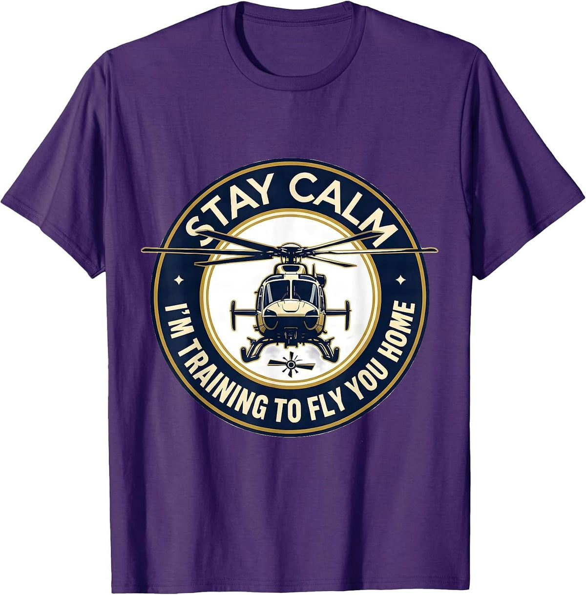 Stay Calm — I'm Training To Fly You Home Pilot T-Shirt - Purple