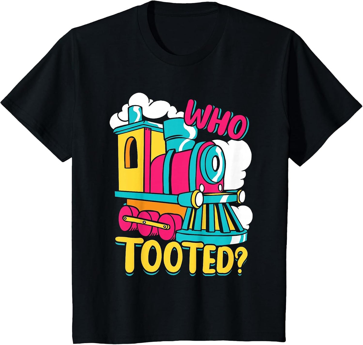 Kids Train Locomotive Train Who Tooted T-Shirt - Black