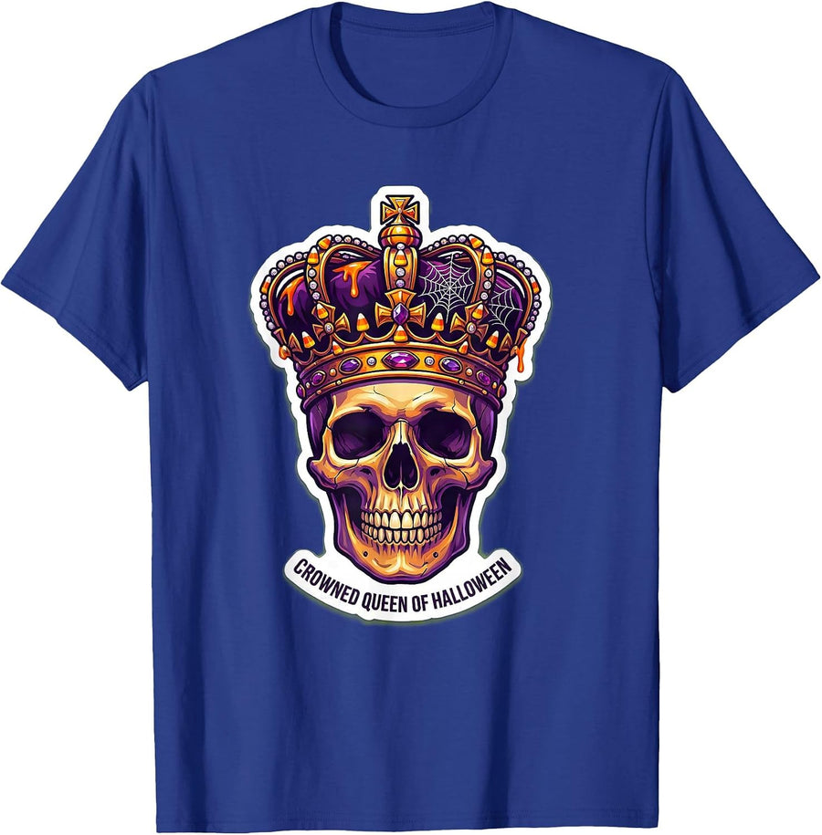 Crowned Queen of Halloween Dental Royalty Design T-Shirt - Royal Blue