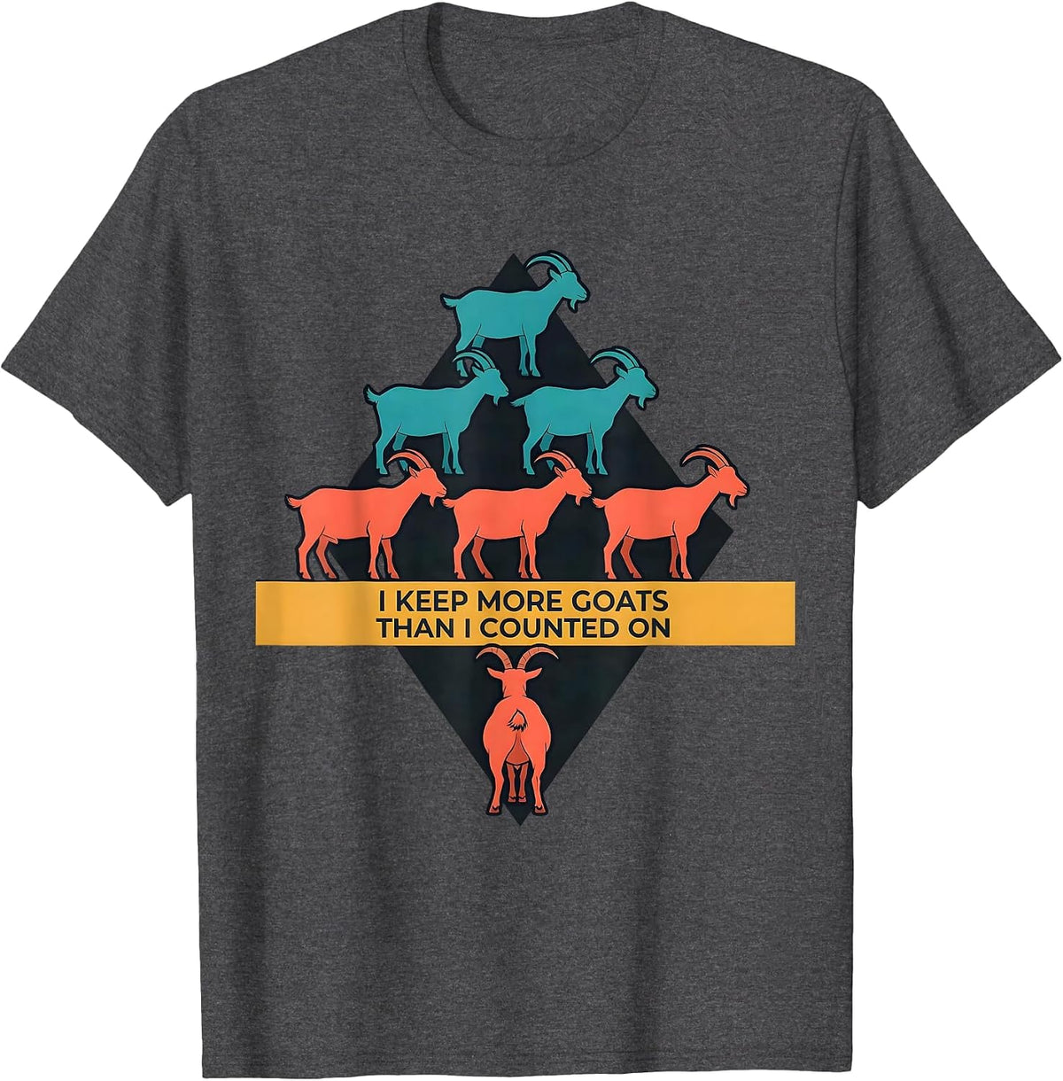 I Keep More Goats Than I Counted On Funny Goat Lover Farmer T-Shirt - Dark Heather Grey