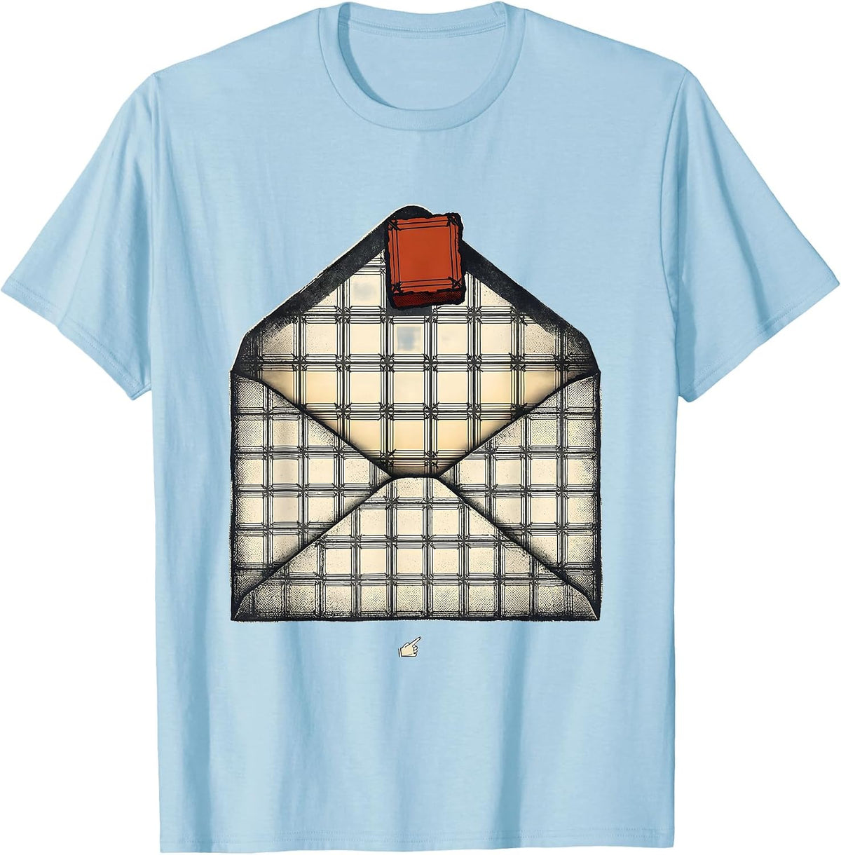 Men's Periodic Table Envelope Wood Type Letterpress Science Humor T-Shirt - Baby Blue