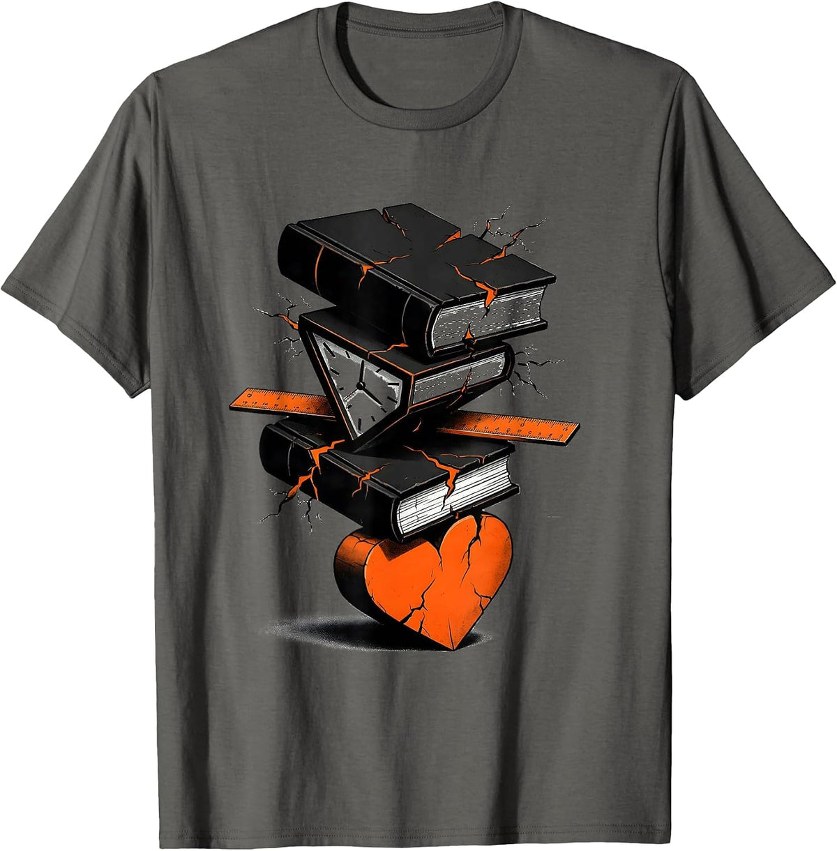 Men's Brutalist Classroom Tower Paraeducator Appreciation Gift T-Shirt - Asphalt Grey