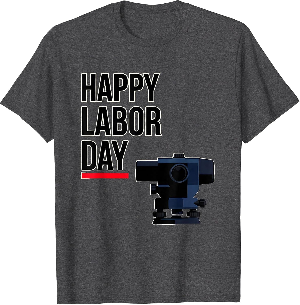 Men's Happy Labor Day Patriotic Union Pride Casual Graphic T-Shirt - Dark Heather Grey