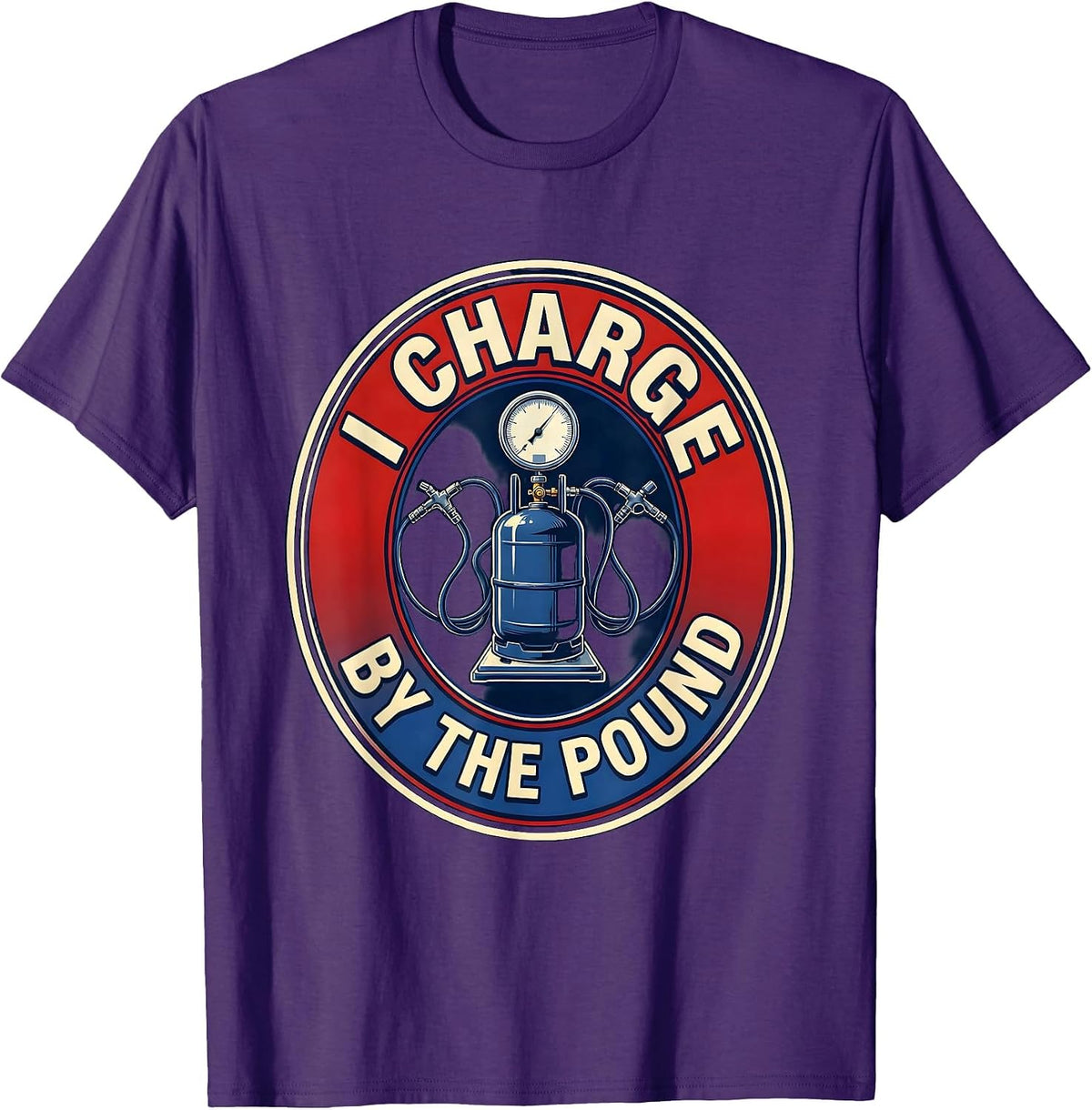 I Charge By The Pound Funny HVAC Technician Charging Humor T-Shirt - Purple