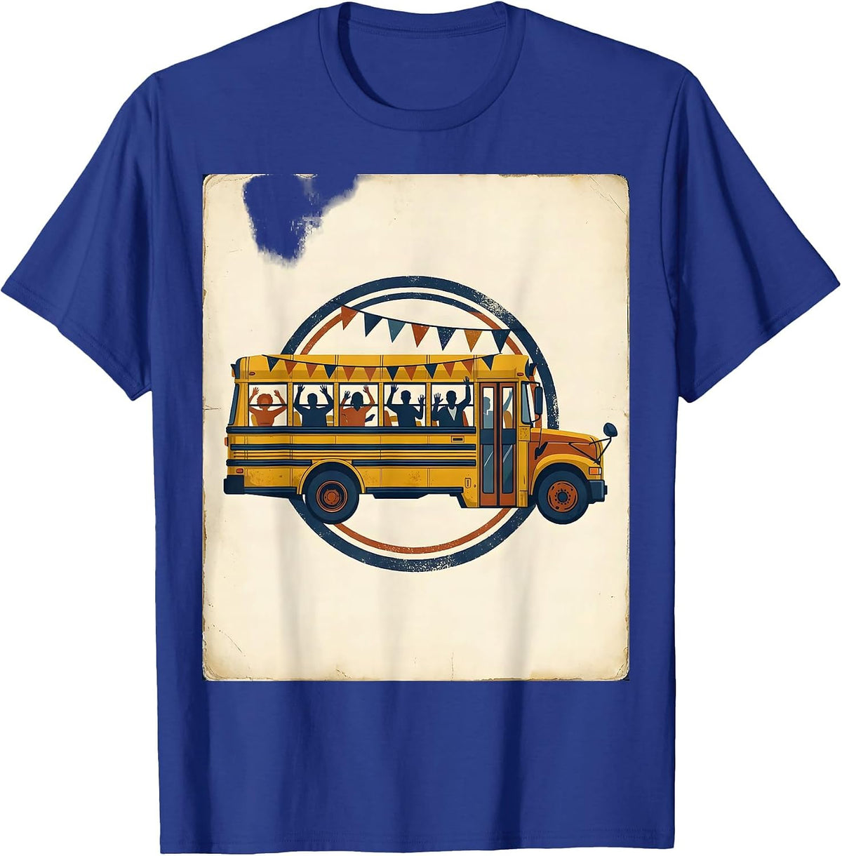 Vintage School Bus Field Trip Teacher Kids T-Shirt - Royal Blue