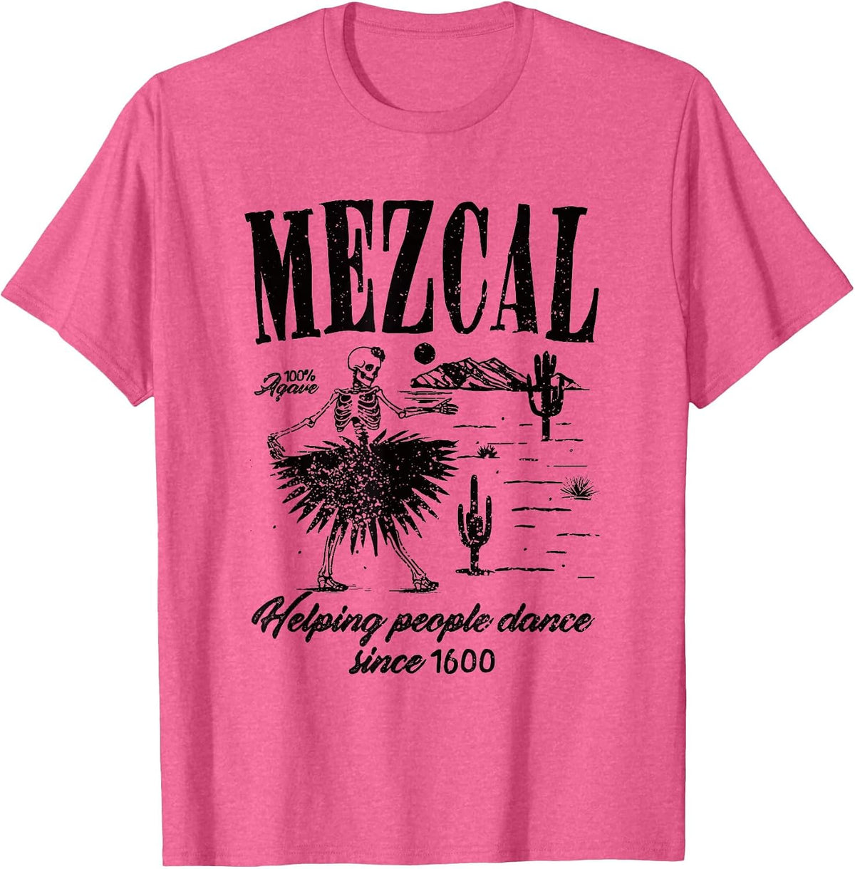 Funny Retro Mexican Mezcal Cinco De Mayo Agave Spirit Liquor T-Shirt - Pink Heather