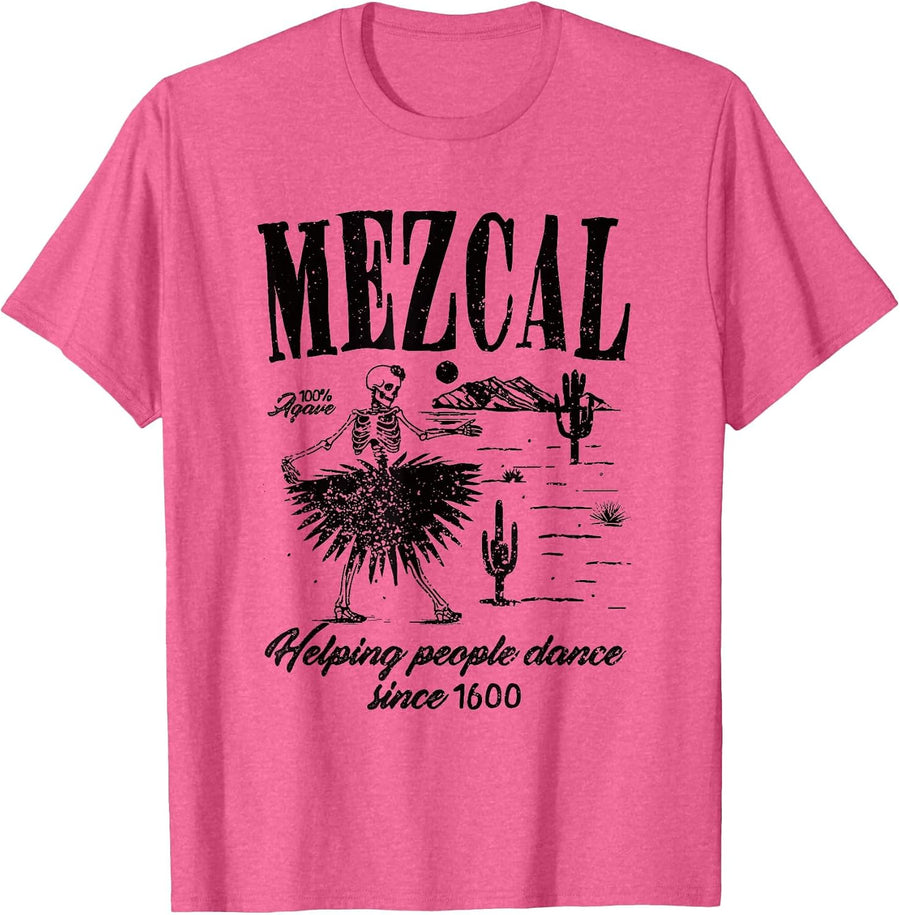 Funny Retro Mexican Mezcal Cinco De Mayo Agave Spirit Liquor T-Shirt - Pink Heather