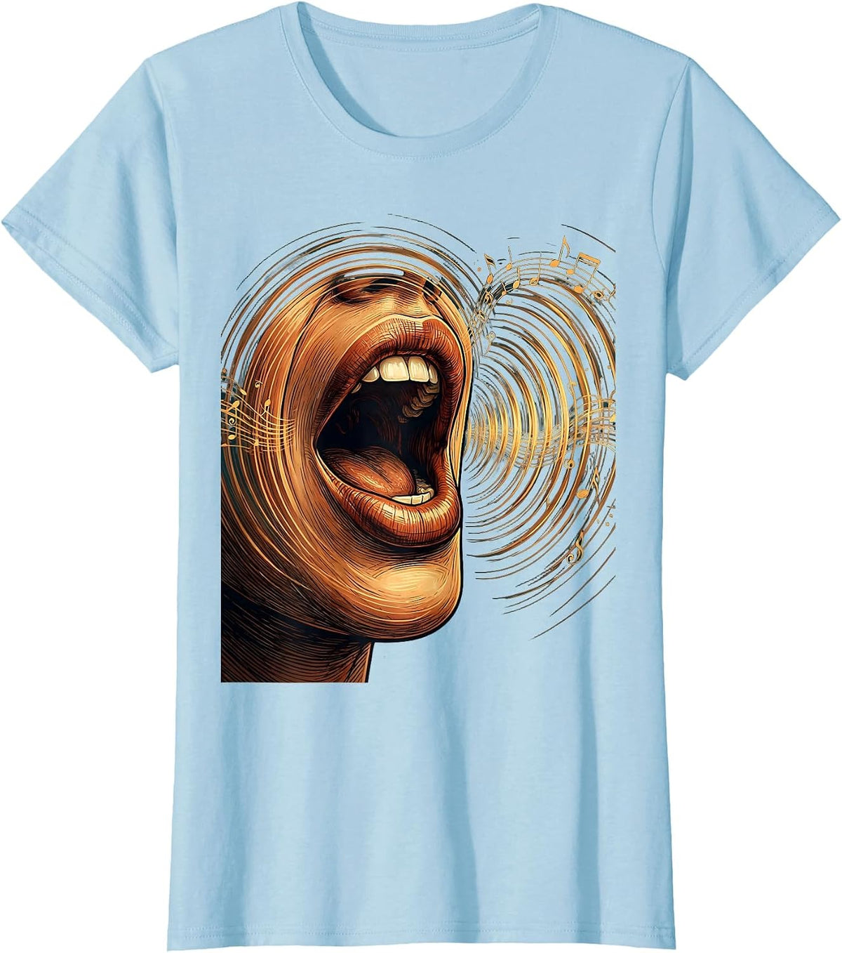 Speech Therapy Sound Waves Mouth Illustration T-Shirt - Baby Blue