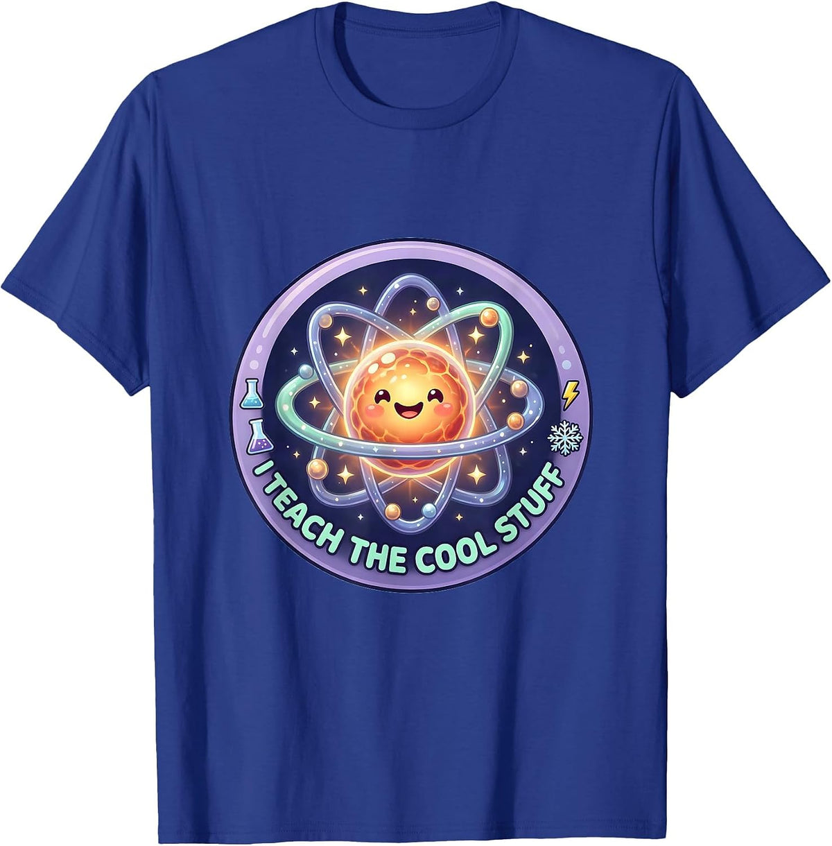 Men's I Teach The Cool Stuff Science Teacher Design T-Shirt - Royal Blue