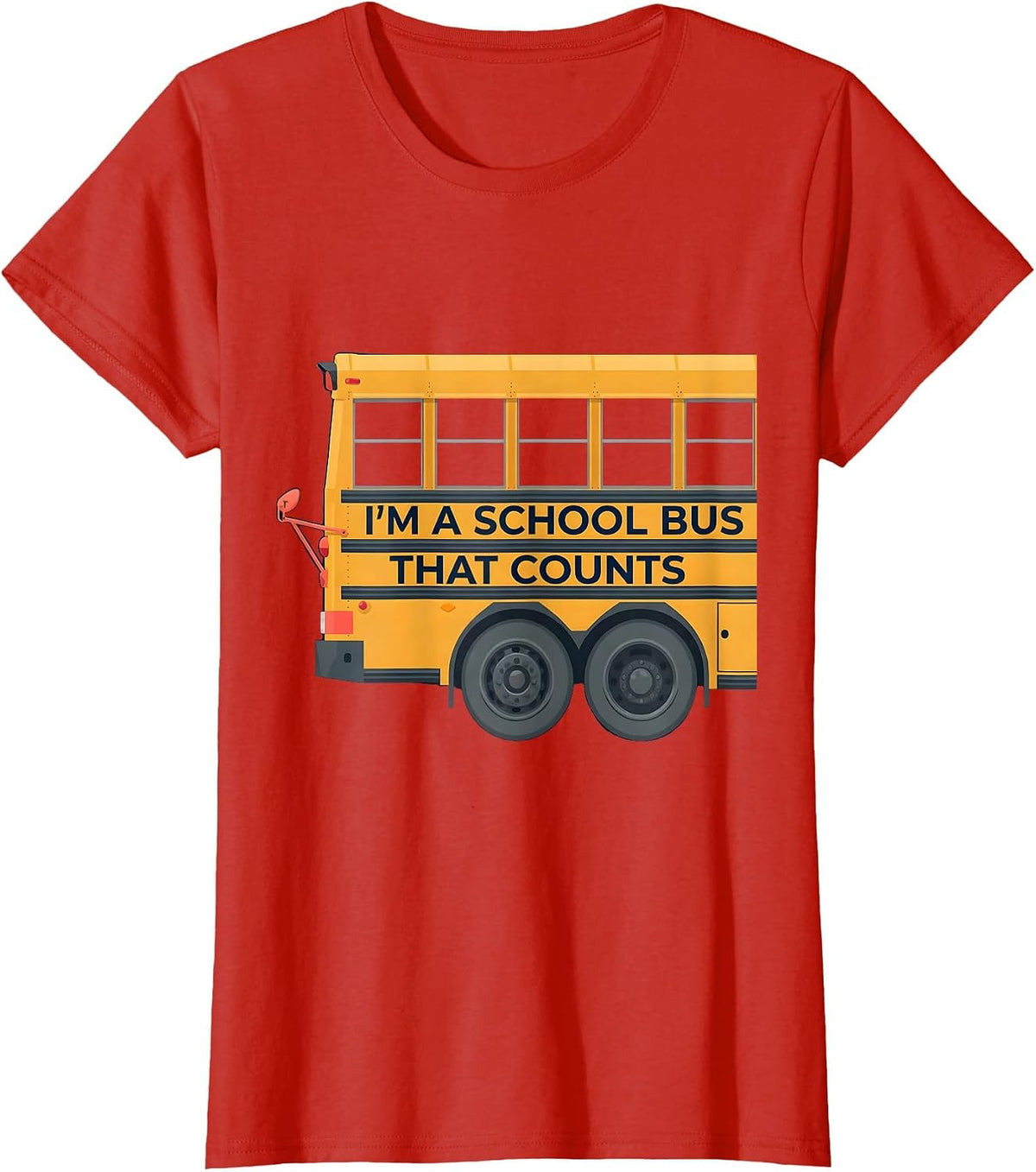 I'm A School Bus That Counts Funny Halloween Costume Bus T-Shirt - Red