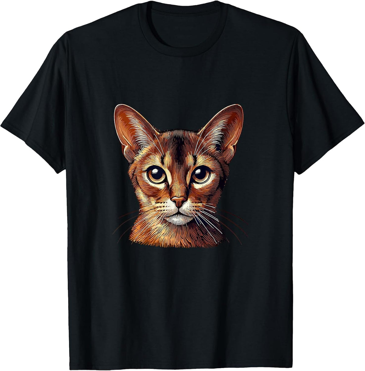 Cat Face - Abyssinian cat T-Shirt - Black
