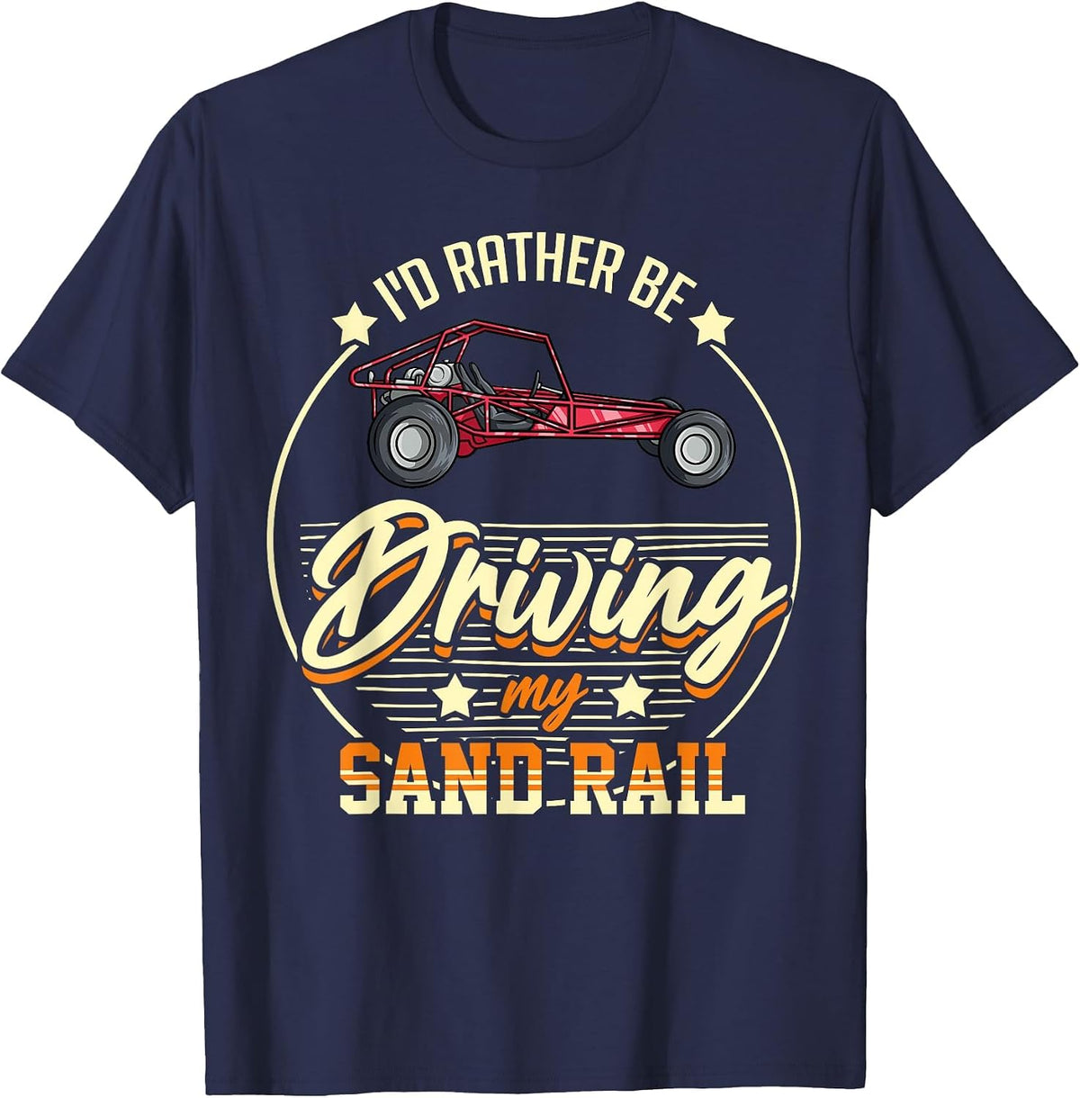 Dune Buggy Sand Rail Car Racing Beach Desert Rc Driver T-Shirt - Navy Blue