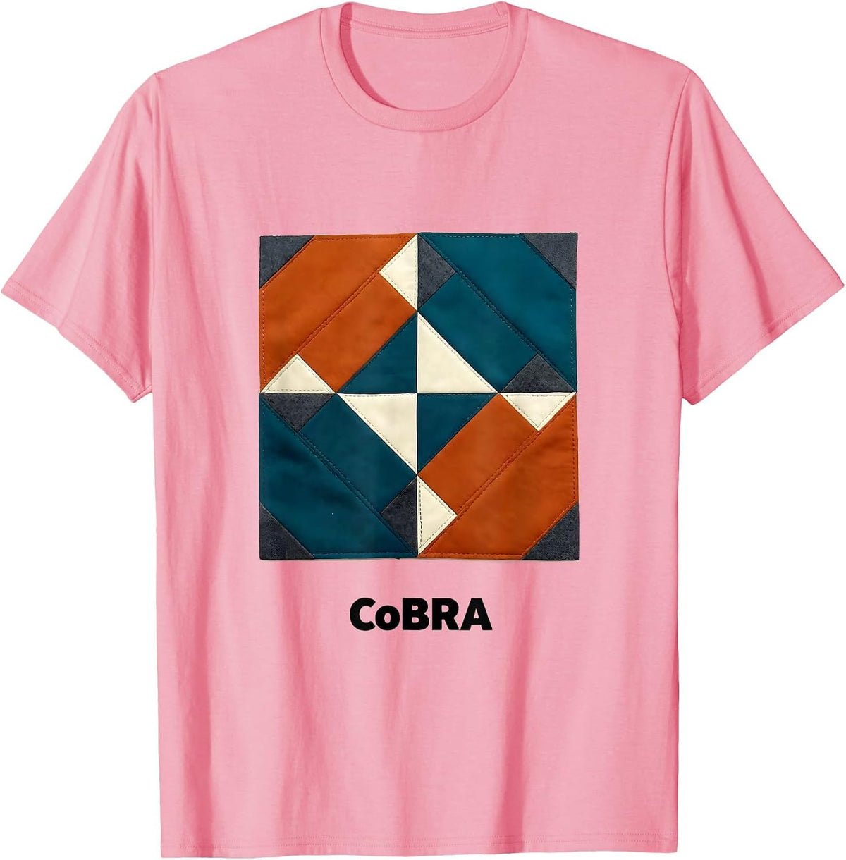 Men's CoBRa Quilt Block Patchwork Science Nerd Humor Chemistry T-Shirt - Pink