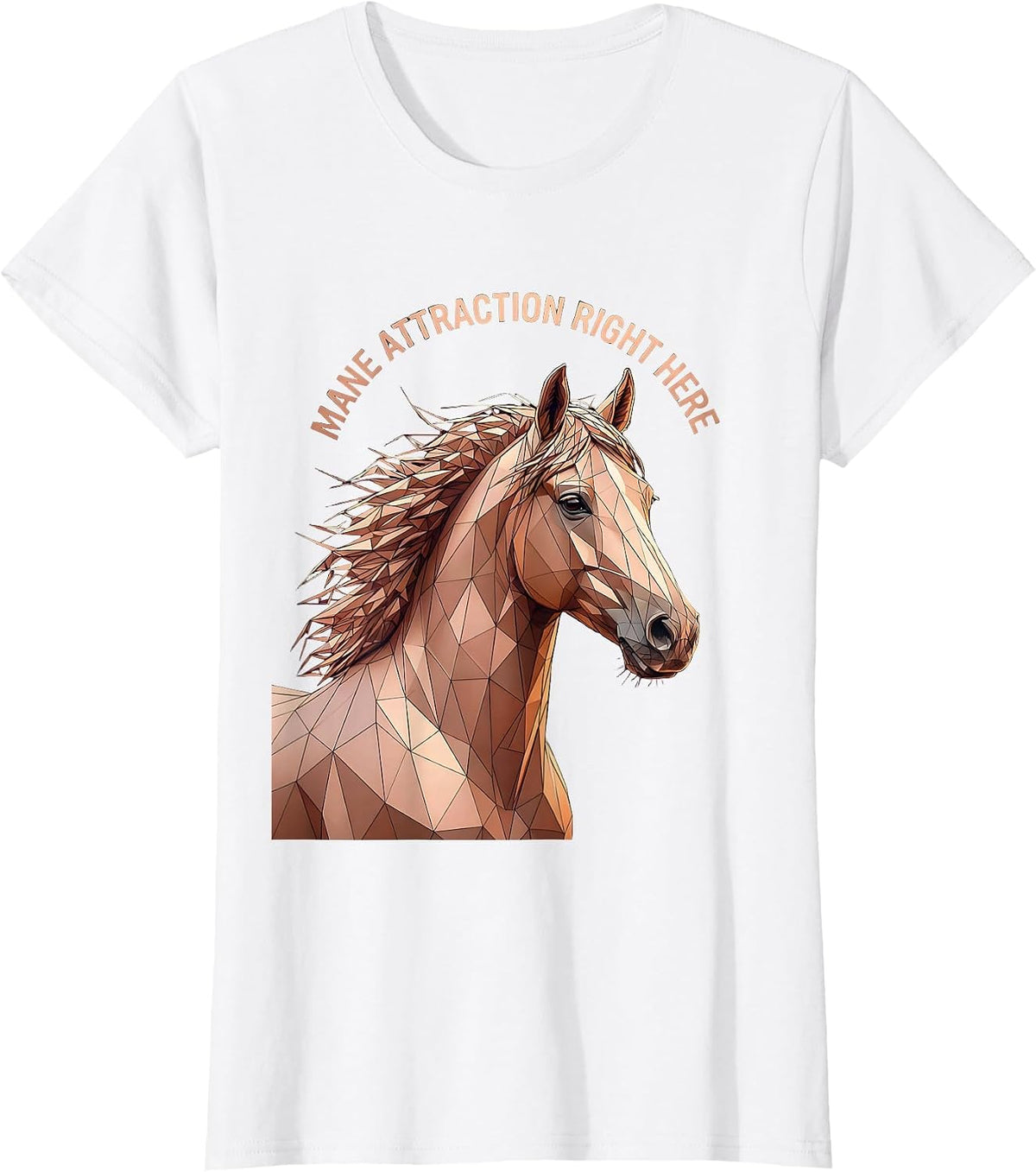 Women's Mane Attraction Here Horse Lover Design T-Shirt - White