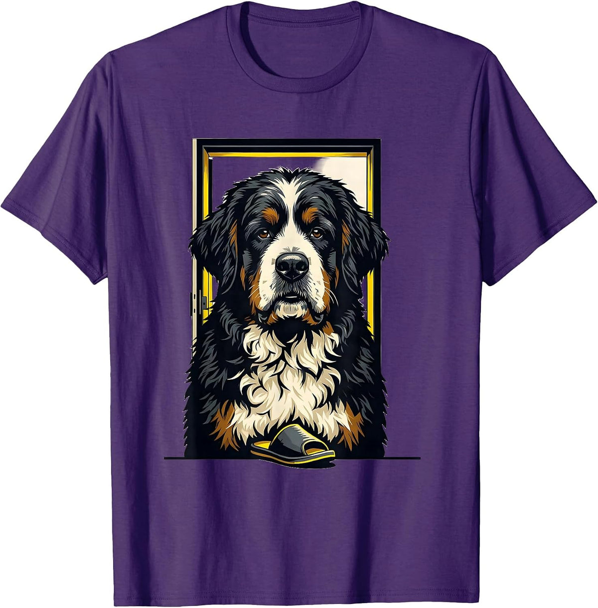 Men's Sheepadoodle Stencil Graphic Dog Lover Humor T-Shirt - Purple