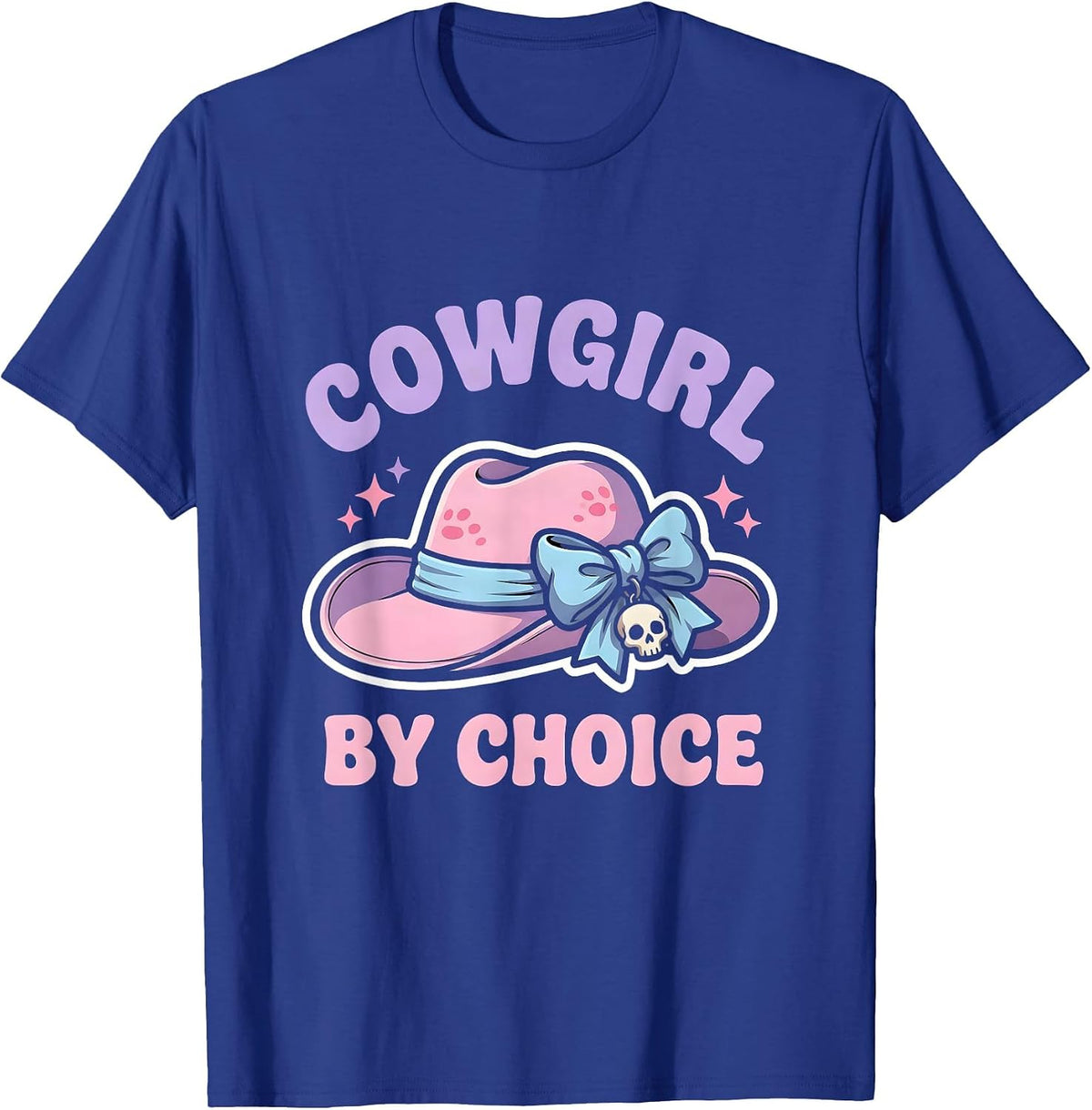 Men's Cowgirl By Choice Western Girls Design T-Shirt - Royal Blue