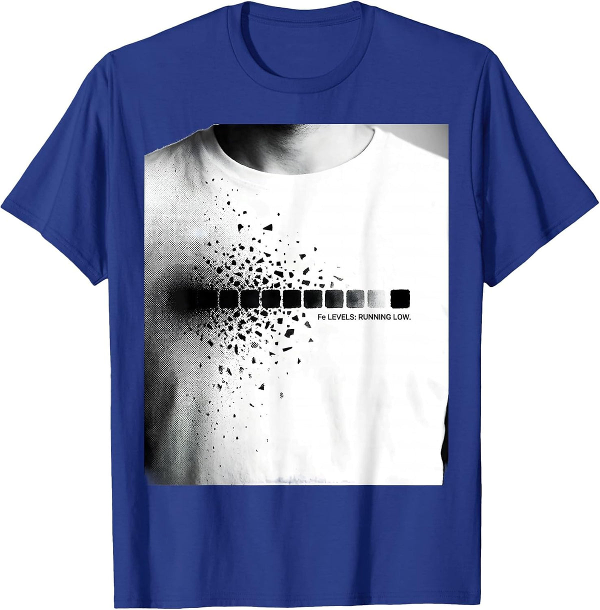 Fe Levels Running Low Science Humor Iron Wordplay T-Shirt - Royal Blue