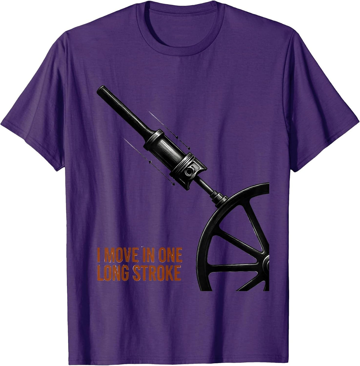 Men's I Move In One Long Stroke Funny Steam Train Enthusiast Model T-Shirt - Purple