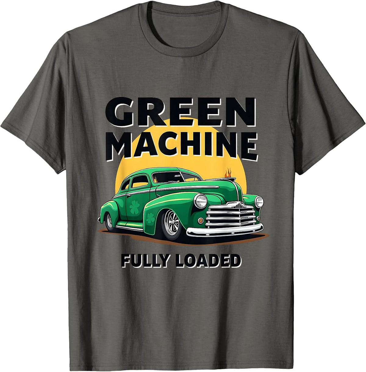 Green Machine Fully Loaded St Patricks Design T-Shirt - Asphalt Grey