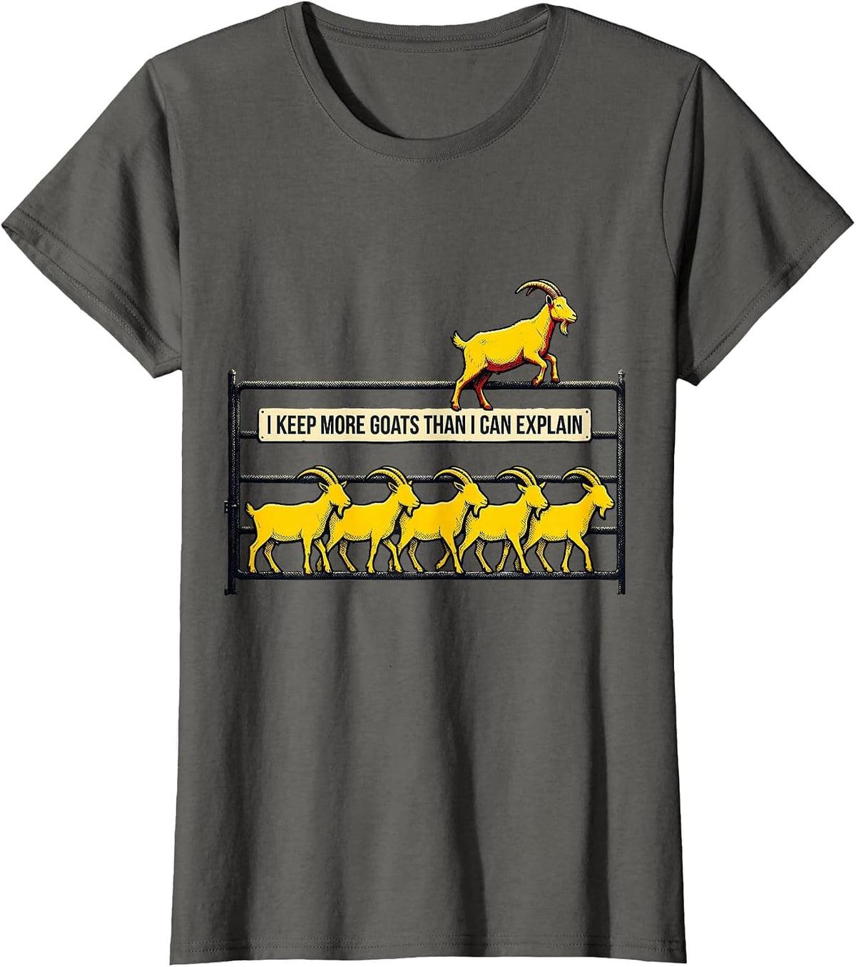 Women's I Keep More Goats Than I Can Explain Funny Goat Lover Farm T-Shirt - Asphalt Grey