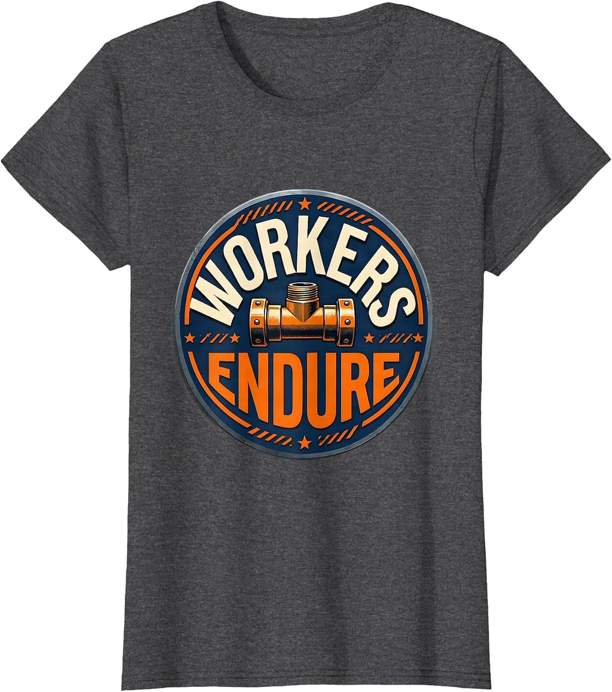 Women's Workers Endure Stencil Union Worker Solidarity Skilled T-Shirt - Dark Heather Grey