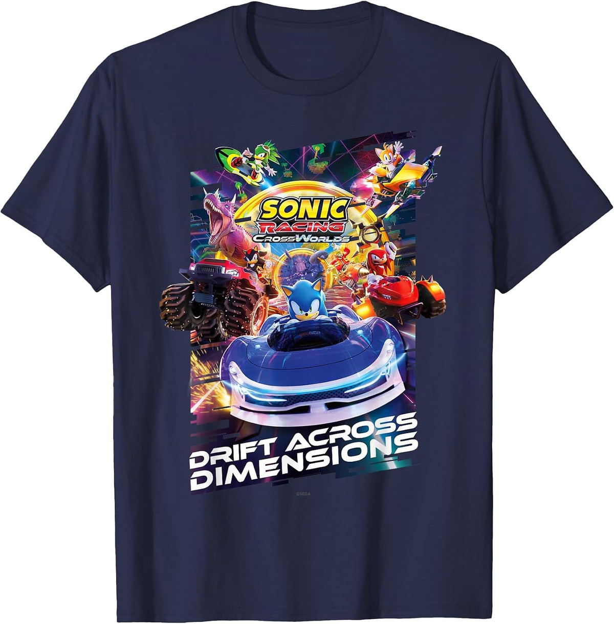 Sonic Racing CrossWorlds - Drift Across Dimensions T-Shirt - Navy Blue