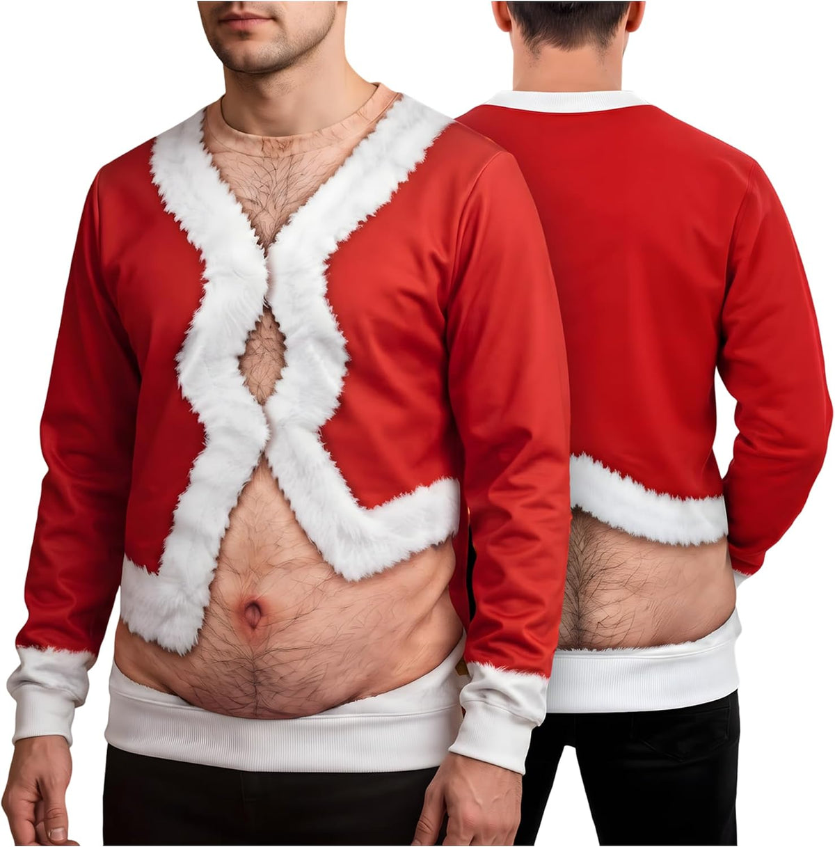 Ugly Christmas Sweaters for Men 2026, Santa Funny Christmas Sweatshirt - S1