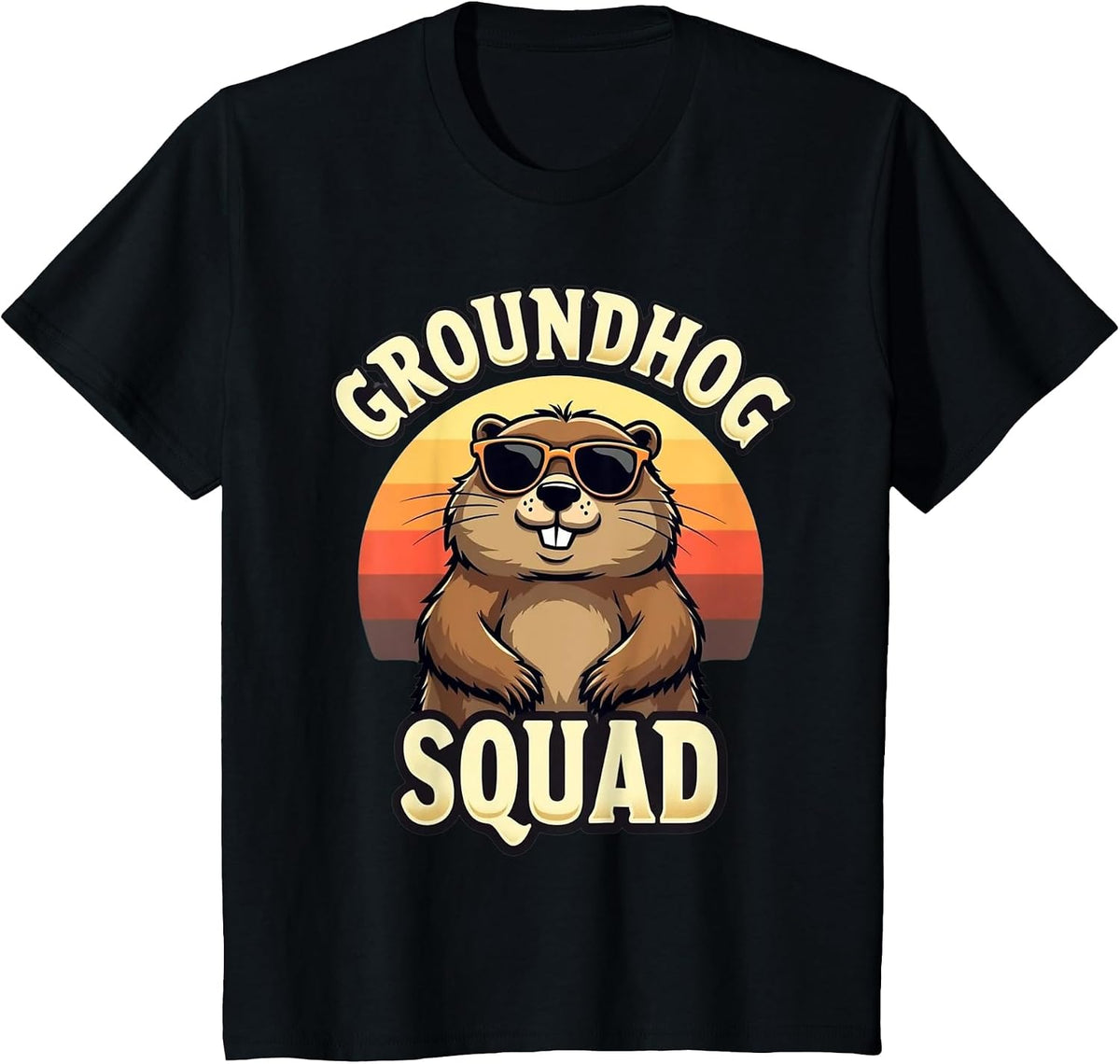 Funny Groundhog Squad Happy Groundhog Day Celebration T-Shirt - Black