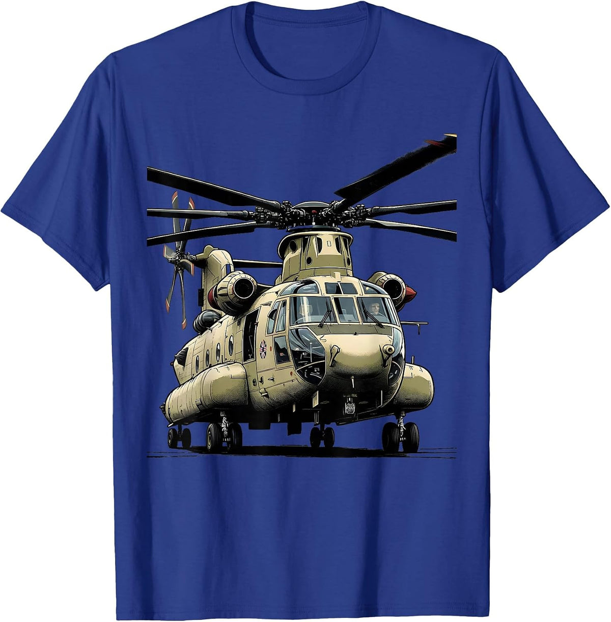 CH-53E Super Stallion Military Helicopter Veteran Tribute T-Shirt - Royal Blue