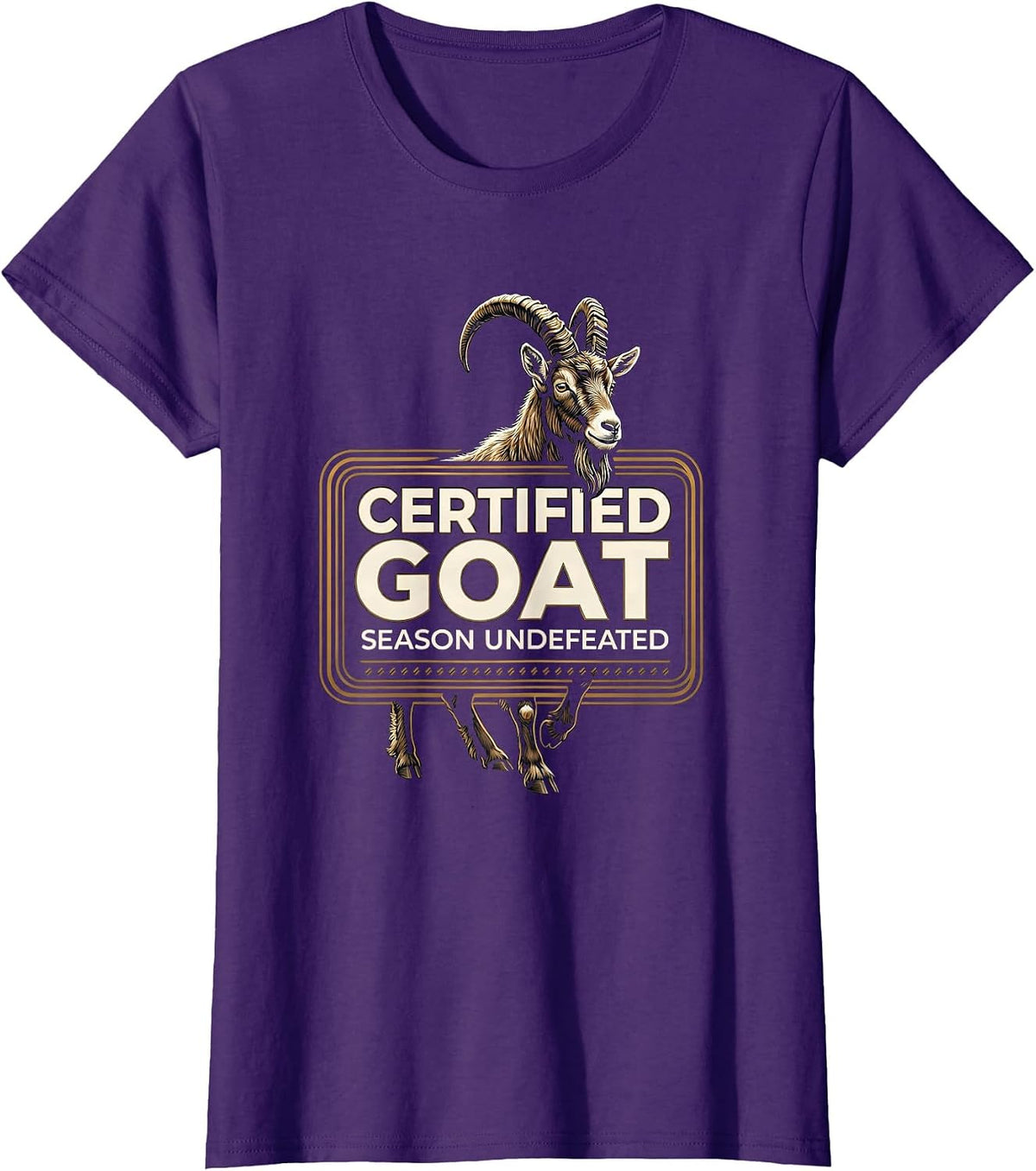 Women's Certified GOAT Season Undefeated Funny Goat Lover Gift T-Shirt - Purple